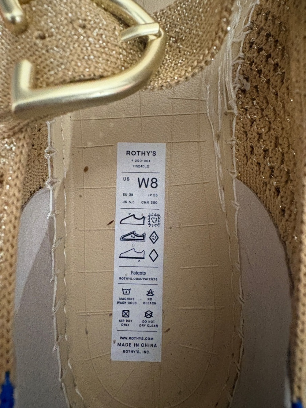 Rothy’s The Espadrille Mary Jane (Metallic Golden Sun) - Picture 7 of 7